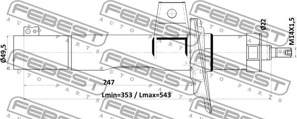 Febest 23110-003F - Amortisör parts5.com