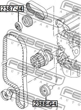 Febest 2388-G4 - Deflection / Guide Pulley, timing belt parts5.com