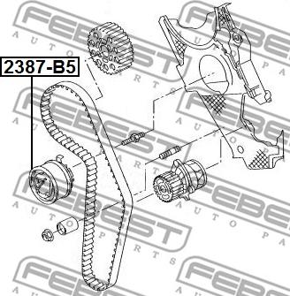 Febest 2387-B5 - Rolka napinacza, pasek rozrządu parts5.com