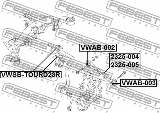 Febest 2325-005 - Рычаг подвески колеса parts5.com