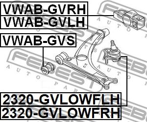 Febest 2320-GVLOWFLH - Rótula de suspensión / carga parts5.com