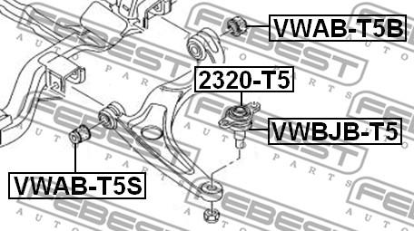 Febest 2320-T5 - Zvislý / nosný čap parts5.com