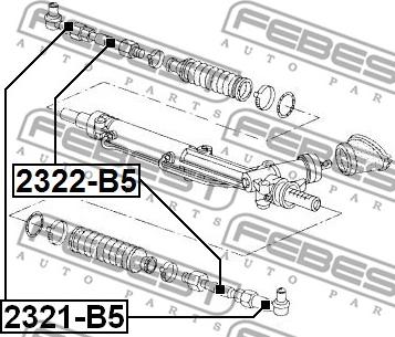 Febest 2321-B5 - Raidetangon pää parts5.com