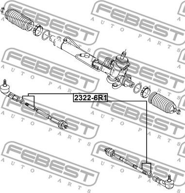 Febest 2322-6R1 - Axiálny čap tiahla riadenia parts5.com