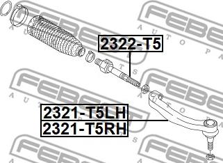 Febest 2322-T5 - Połączenie osiowe, drążek kierowniczy poprzeczny parts5.com