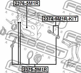 Febest 2374-5M1R-KIT - Vodicí čep, brzdový třmen parts5.com