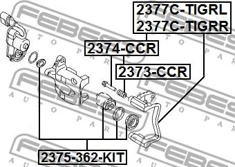 Febest 2377C-TIGRL - Juego de soportes de pinza de freno parts5.com