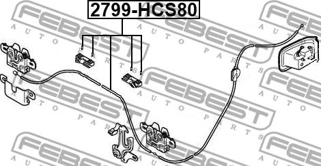 Febest 2799-HCS80 - Motorházfedél kábel parts5.com