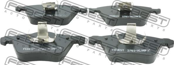 Febest 2701-XC90F16 - Σετ τακάκια, δισκόφρενα parts5.com