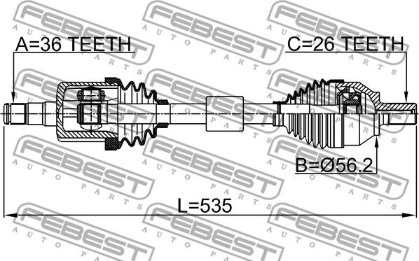 Febest 2714-S40LH - Pogonsko vratilo parts5.com