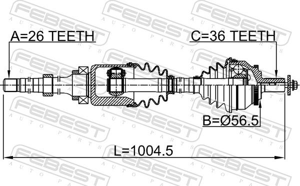 Febest 2714-SZRH - Árbol de transmisión parts5.com