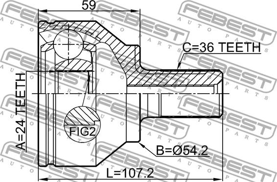 Febest 2710-C70 - Joint Kit, drive shaft parts5.com