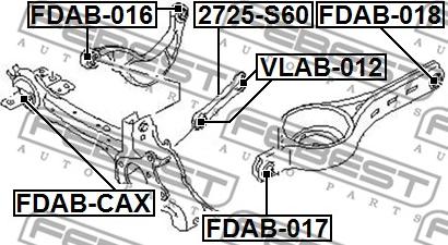 Febest 2725-S60 - Lengőkar, kerékfelfüggesztés parts5.com