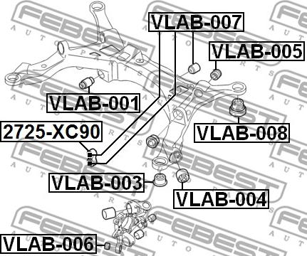 Febest VLAB-004 - Suspensión, cuerpo del eje parts5.com