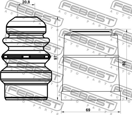 Febest ADSHB-A4IIF-KIT - Komplet zascite proti prahu, blazilnik parts5.com