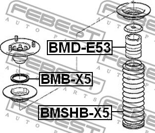 Febest BMD-E53 - Tampon cauciuc, suspensie parts5.com