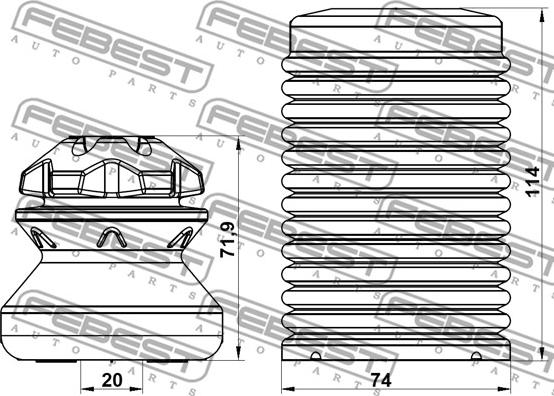 Febest BMSHB-F10F-KIT - Tolmukaitse komplekt,Amordid parts5.com