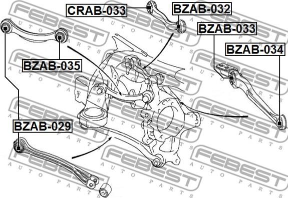 Febest BZAB-034 - Ulożenie riadenia parts5.com