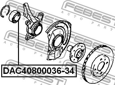 Febest DAC40800036-34 - Pyöränlaakeri parts5.com