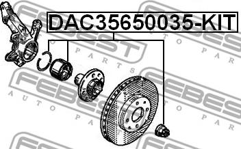 Febest DAC35650035-KIT - Komplet ležaja točka parts5.com