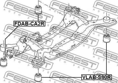 Febest FDAB-CA2R - Mounting, axle beam parts5.com