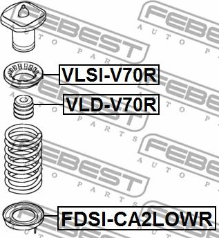 Febest FDSI-CA2LOWR - Spring Cap parts5.com