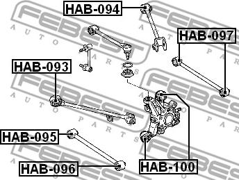 Febest HAB-096 - Bush of Control / Trailing Arm parts5.com