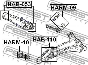 Febest HARM-09 - Łożyskowanie, wahacz parts5.com