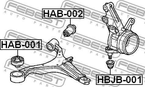 Febest HAB-001 - Bush of Control / Trailing Arm parts5.com