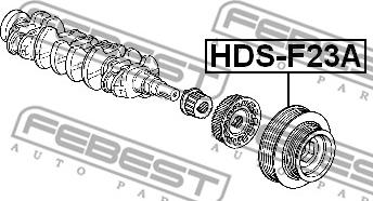 Febest HDS-F23A - Τροχαλία ιμάντα, στροφαλοφόρος άξονας parts5.com