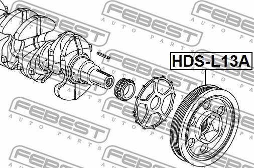 Febest HDS-L13A - Ремъчна шайба, колянов вал parts5.com