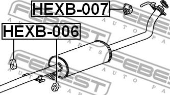 Febest HEXB-007 - Asennussarja, pakoputkisto parts5.com