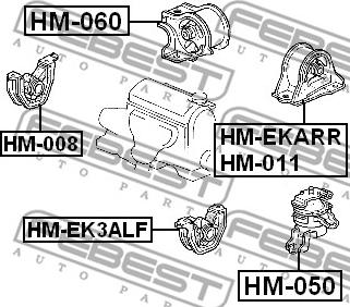 Febest HM-EK3ALF - Uležištenje, motor parts5.com