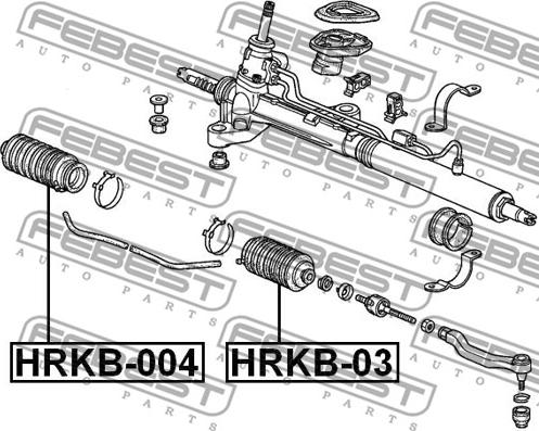 Febest HRKB-03 - Naborani mijeh, upravljački sustav parts5.com