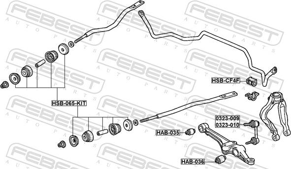 Febest HSB-065-KIT - Uložení, řídicí mechanismus parts5.com