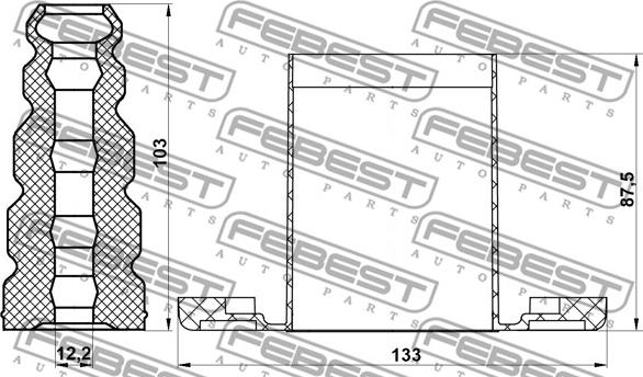 Febest HSHB-ESR-KIT - Toz koruma seti, amortisör parts5.com