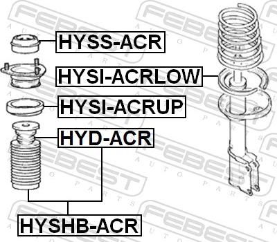 Febest HYD-ACR - Omejilni odbojnik, vzmetenje parts5.com