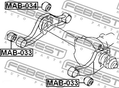 Febest MAB-034 - Lagerung, Differential parts5.com