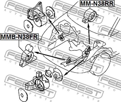 Febest MMB-N38FR - Łożyskowanie silnika parts5.com