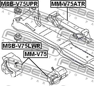 Febest MSB-V75LWR - Suport, ax parts5.com