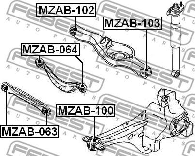 Febest MZAB-103 - Suspensión, Brazo oscilante parts5.com