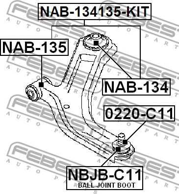 Febest NAB-134 - Suport,trapez parts5.com