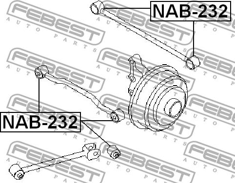 Febest NAB-232 - Bush of Control / Trailing Arm parts5.com