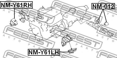 Febest NM-Y61LH - Suport motor parts5.com