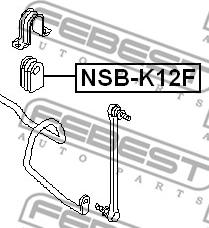 Febest NSB-K12F - Bearing Bush, stabiliser parts5.com