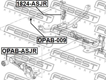 Febest OPAB-ASJR - Mounting, axle beam parts5.com