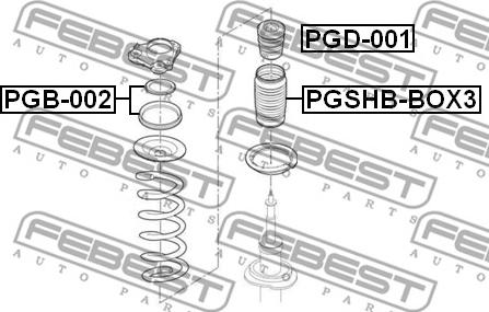 Febest PGB-002 - Silindir yatağı, süspansiyon ünitesi destek yatağı parts5.com