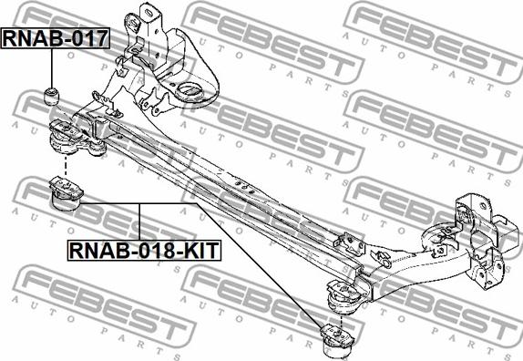 Febest RNAB-017 - Mounting, axle beam parts5.com