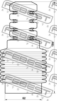 Febest RNSHB-MEGIIF-KIT - Kit de protection contre la poussière, amortisseur parts5.com