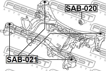 Febest SAB-020 - Yataklama, diferansiyel parts5.com